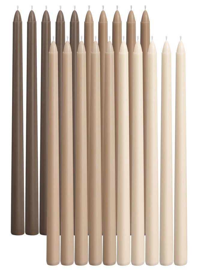 Viyffo Brown Taper Candles 10 Inch, 20 Pac Unscented, Dripless, Smokeless, 8 Hours Long Burning, Hand Poured Tall Tapered Candlesticks Wedding Advent Home Decor Dinner - Image 1